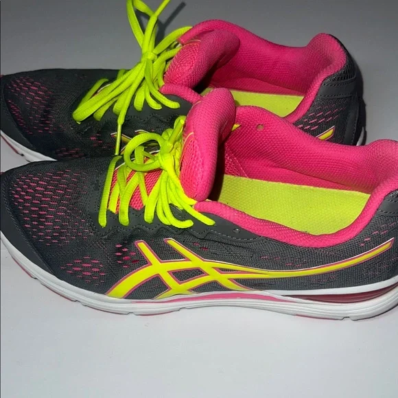 ASICS Women's Black and Neon Yellow Athletic Shoes - Picture 3 of 8